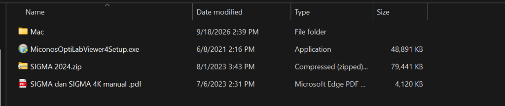 File Setup software OptiLab Viewer4. /Dok. Miconos.